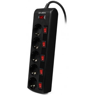 SVEN SF-05PL 5 Sockets Black